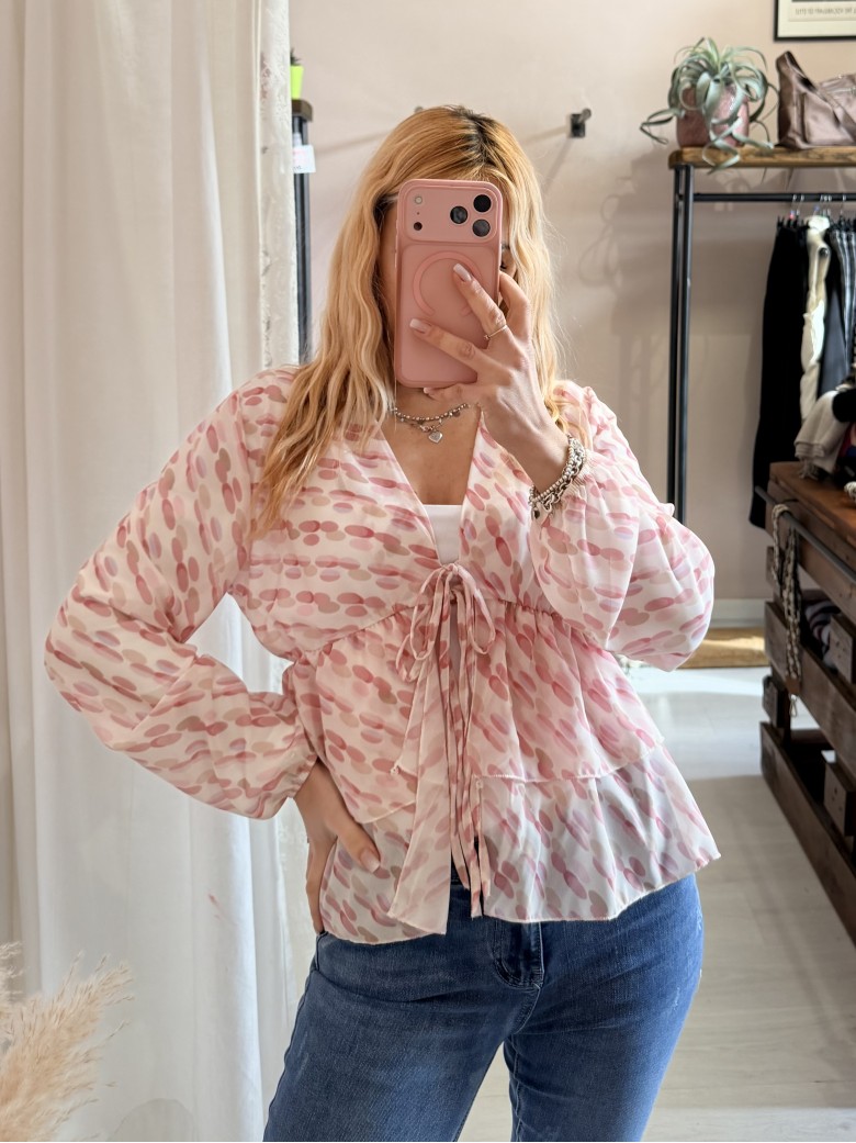 Camicetta blusa laccini sul rosa
