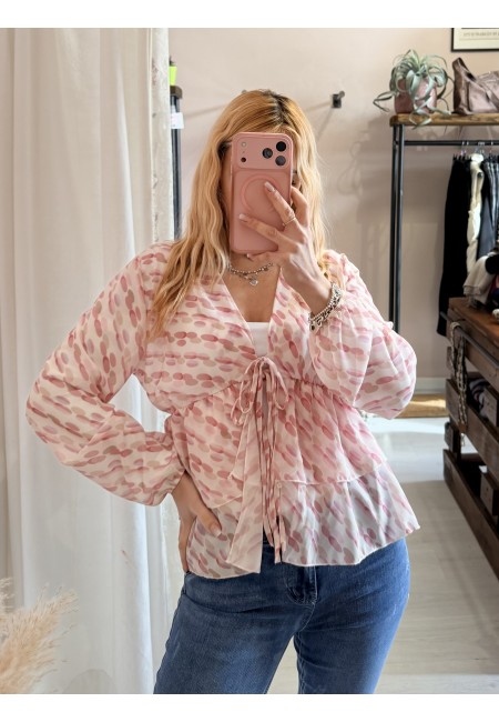 Camicetta blusa laccini sul rosa
