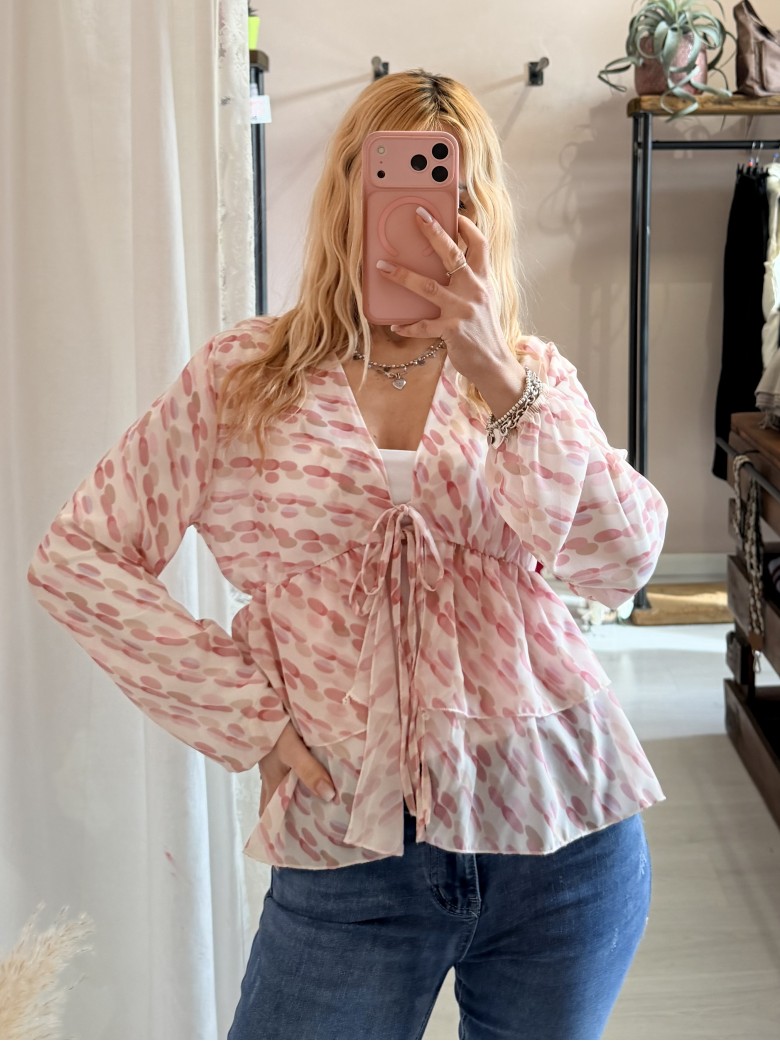 Camicetta blusa laccini sul rosa