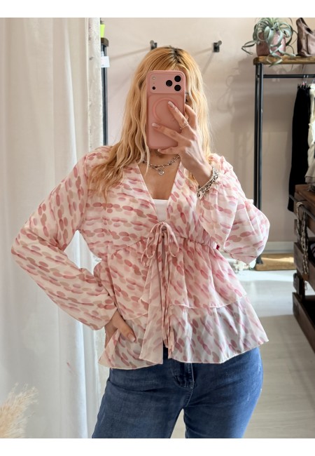 Camicetta blusa laccini sul rosa