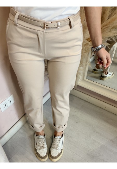 Pantaloni a sigaretta beige