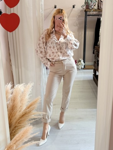 Pantaloni a sigaretta beige 2