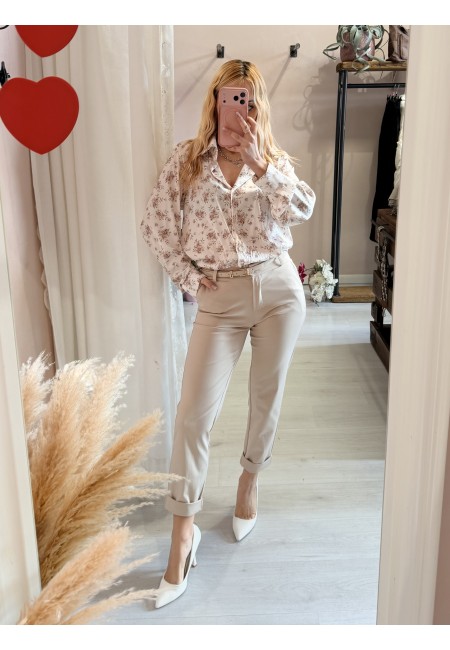 Pantaloni a sigaretta beige