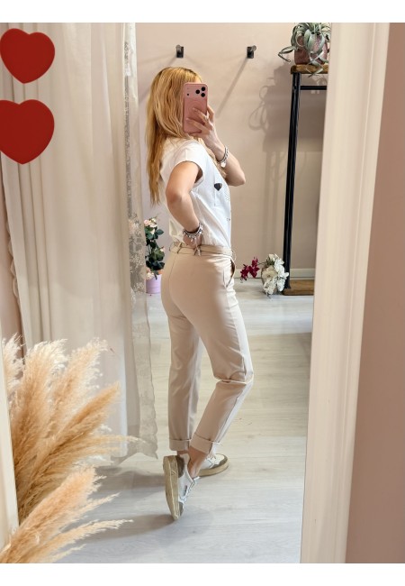 Pantaloni a sigaretta beige
