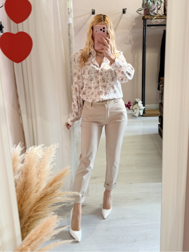 Pantaloni a sigaretta beige
