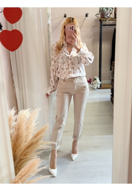 Pantaloni a sigaretta beige