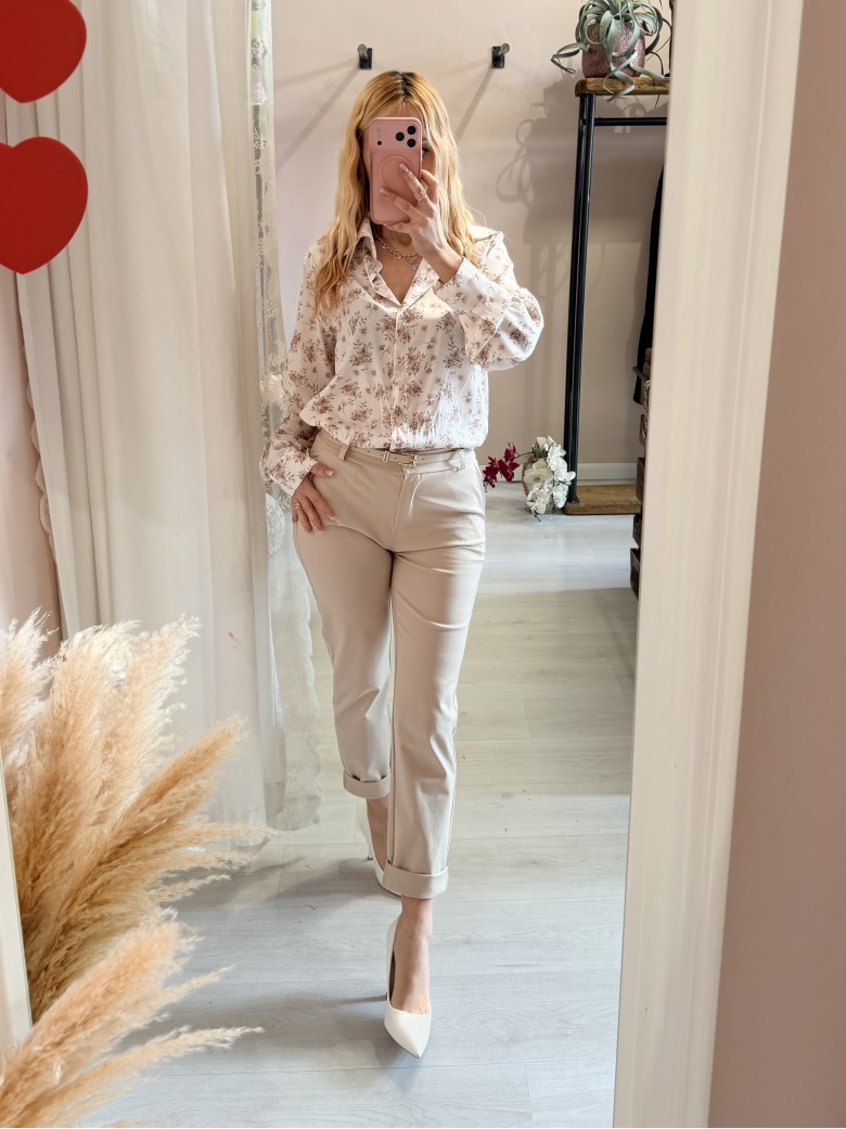 Pantaloni a sigaretta beige