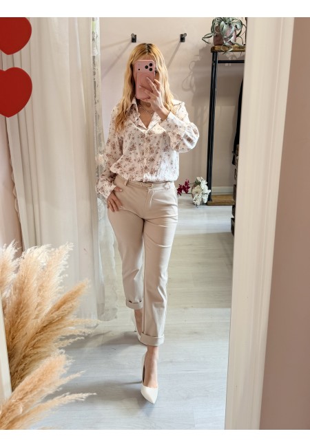 Pantaloni a sigaretta beige