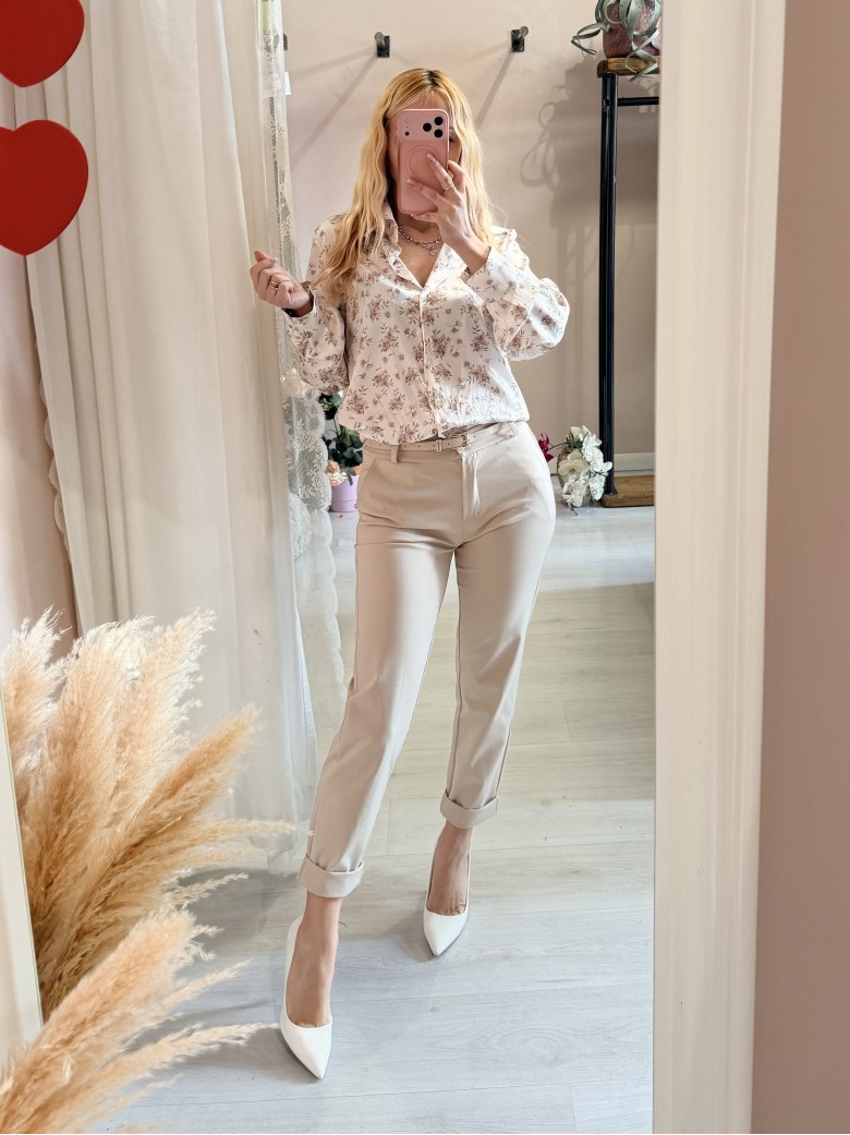 Pantaloni a sigaretta beige