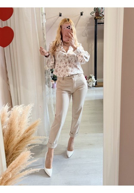Pantaloni a sigaretta beige