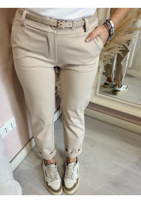 Pantaloni a sigaretta beige