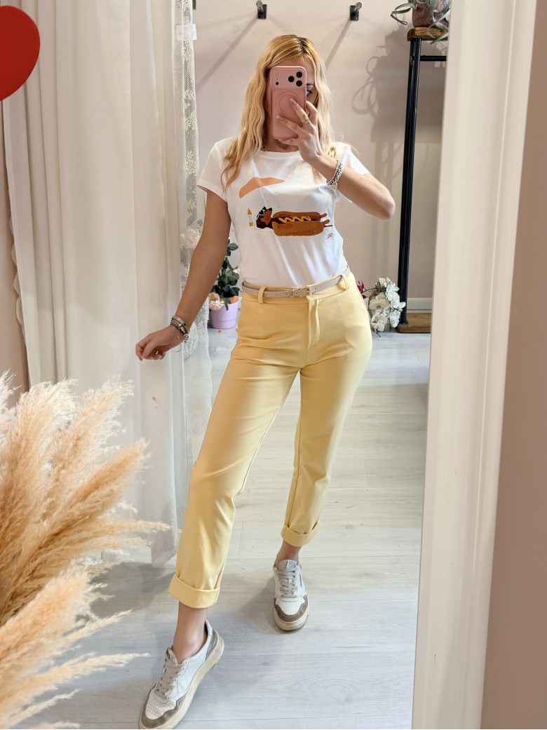 Pantaloni a sigaretta gialli