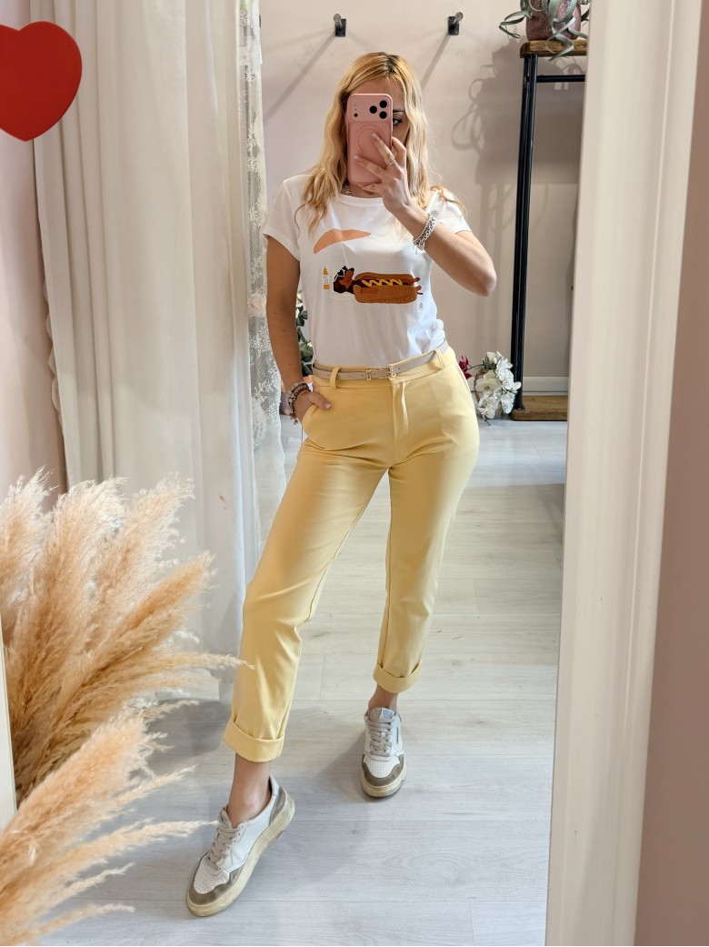 Pantaloni a sigaretta gialli