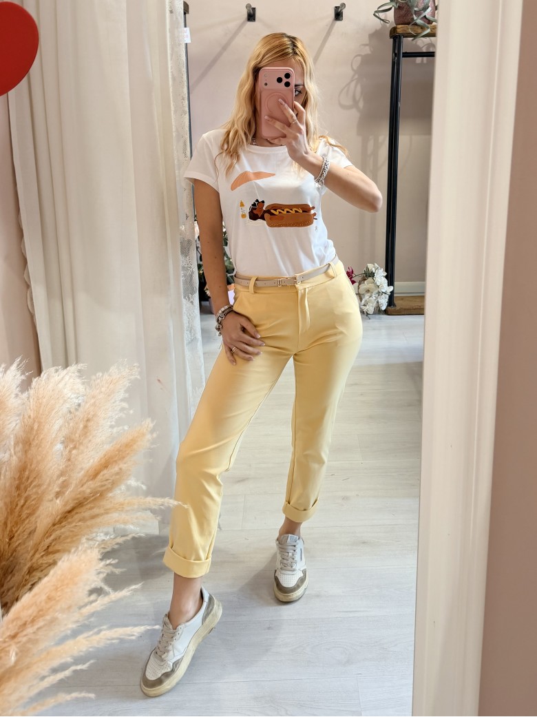 Pantaloni a sigaretta gialli