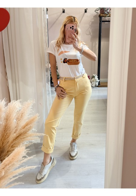 Pantaloni a sigaretta gialli