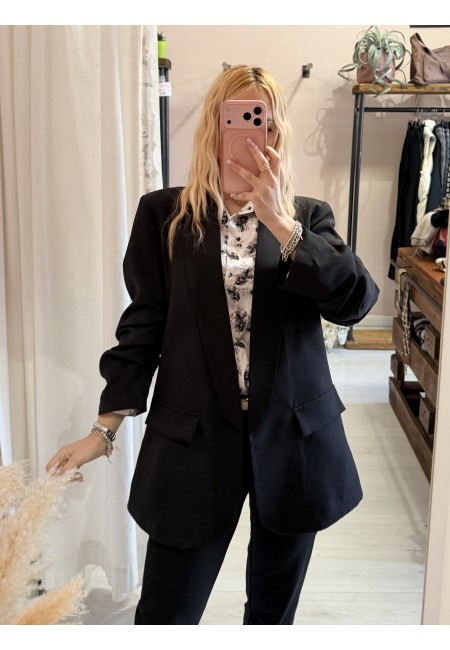 Blazer giacca manica arricciata NERA