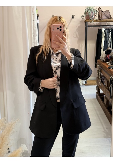 Blazer giacca manica arricciata NERA