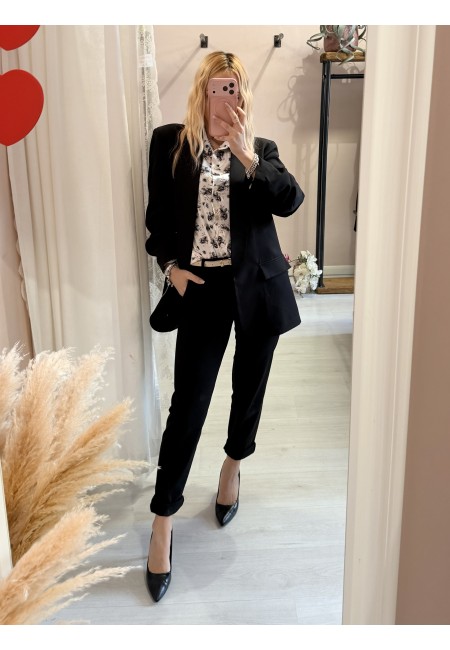 Blazer giacca manica arricciata NERA