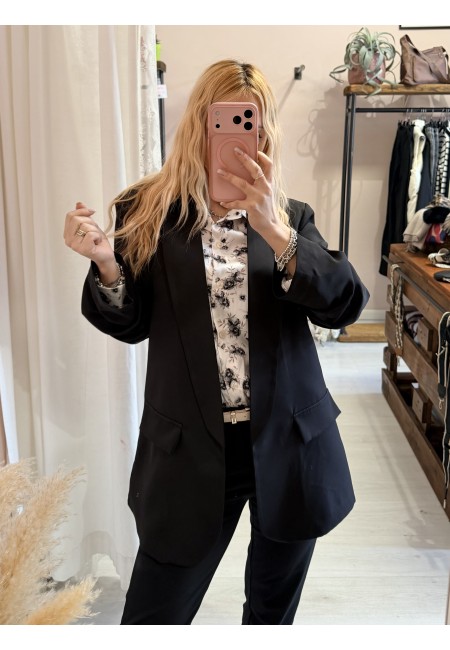 Blazer giacca manica arricciata NERA