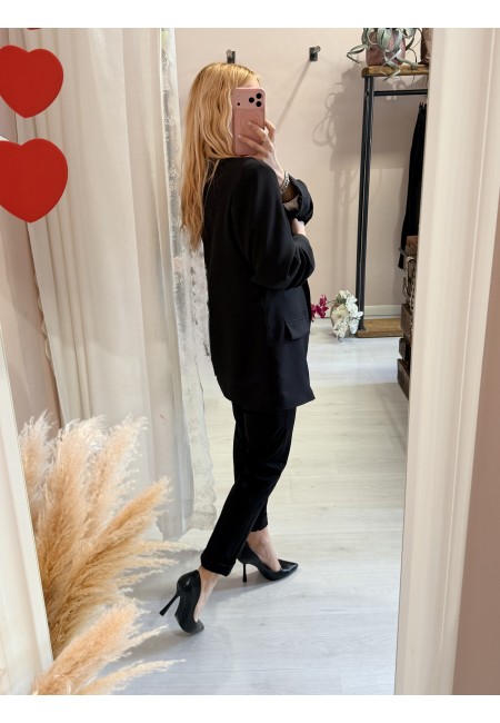 Blazer giacca manica arricciata NERA
