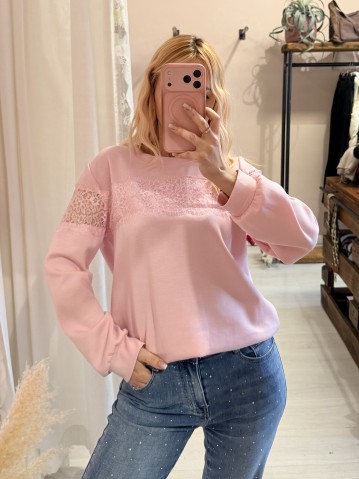 Felpa PIZZO rosa