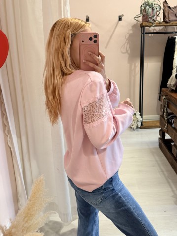 Felpa PIZZO rosa 2