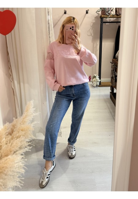 Felpa PIZZO rosa