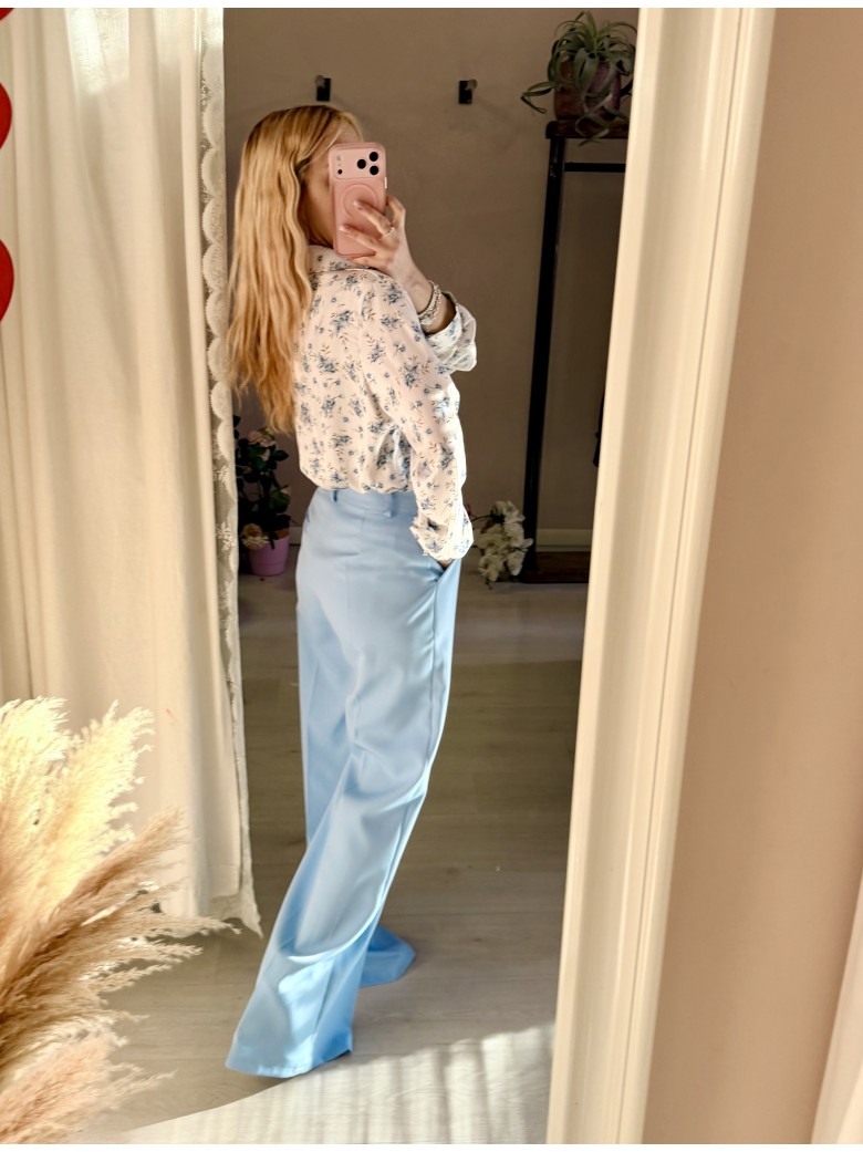 Pantaloni palazzo ELEGANCE azzurri
