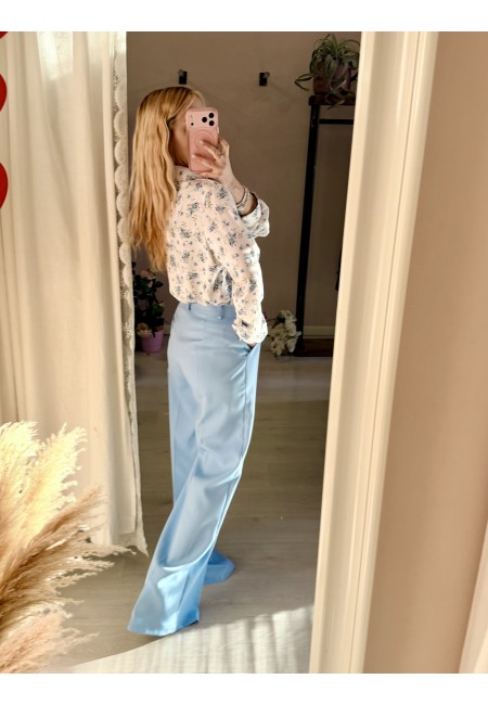 Pantaloni palazzo ELEGANCE azzurri