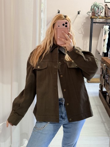 Giacca oversize militar chic