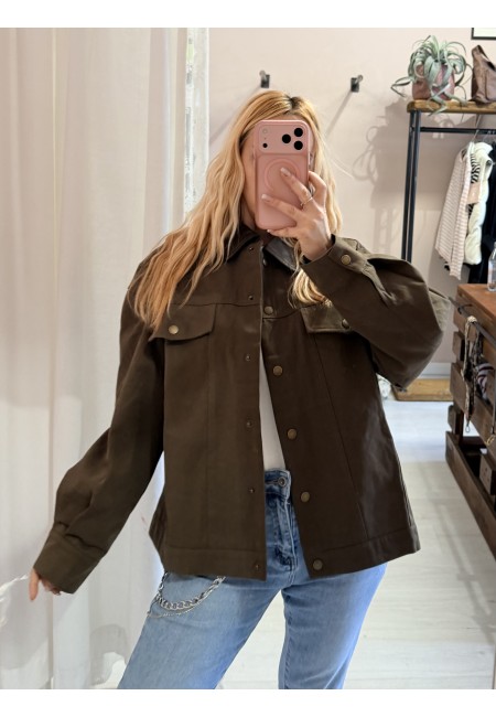 Giacca oversize militar chic