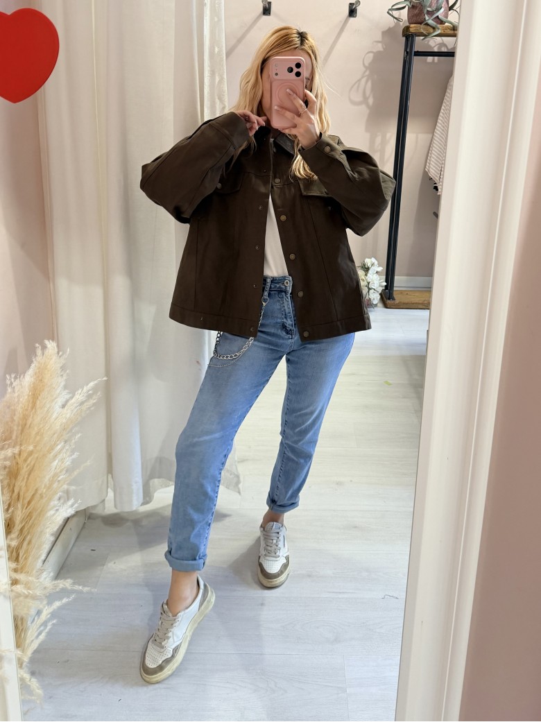 Giacca oversize militar chic