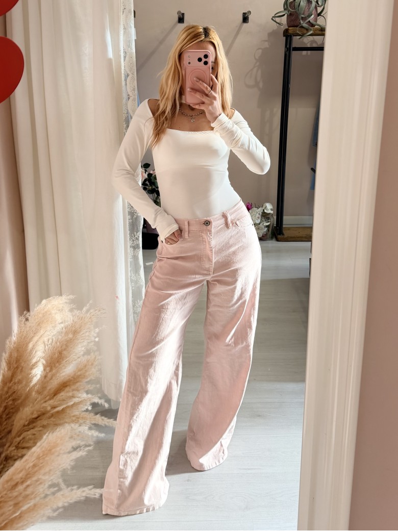 Body collarino scollato bianco