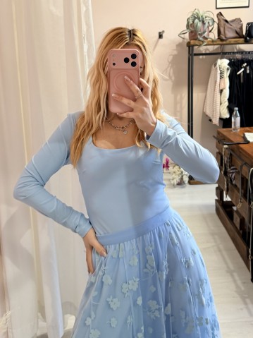 Body MIA scollato azzurro