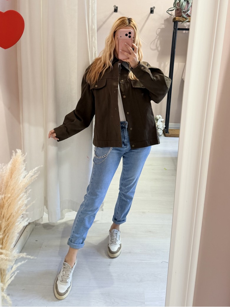 Giacca oversize militar chic