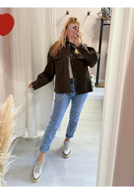 Giacca oversize militar chic