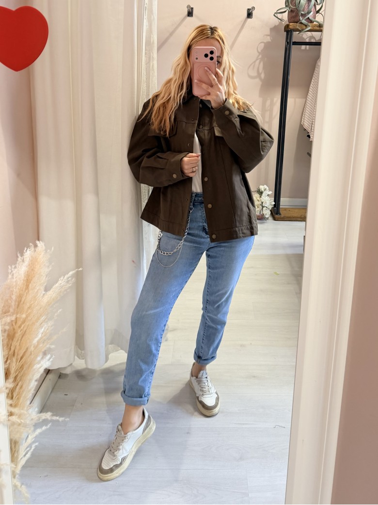Giacca oversize militar chic