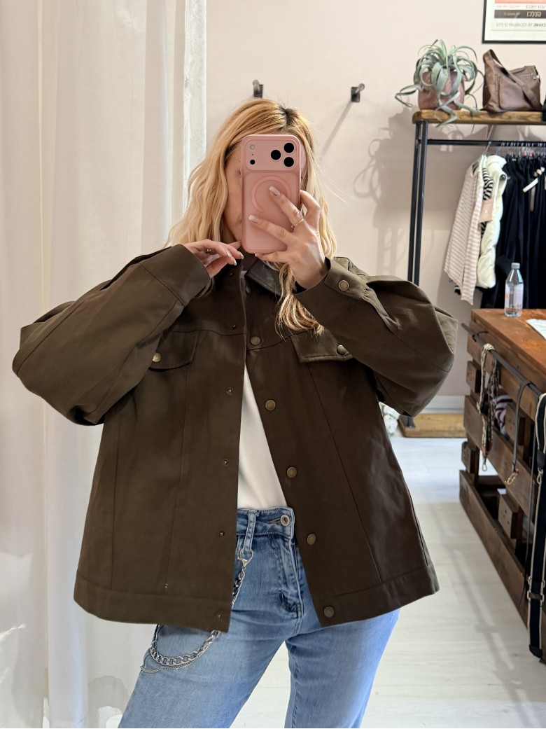Giacca oversize militar chic