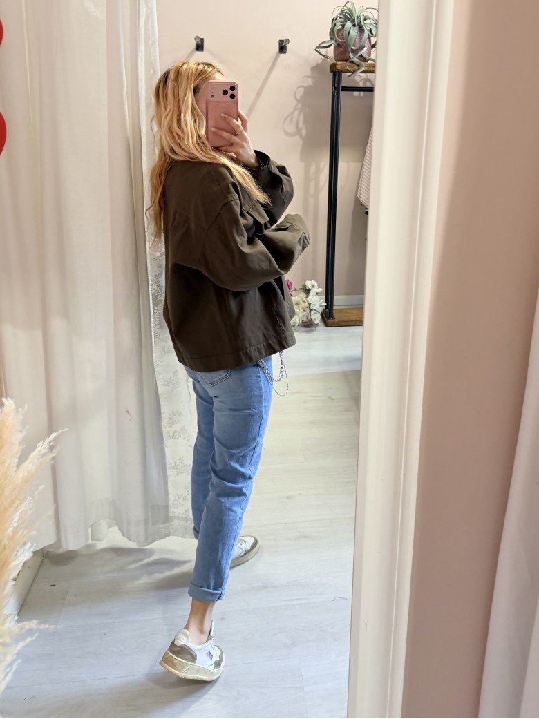Giacca oversize militar chic
