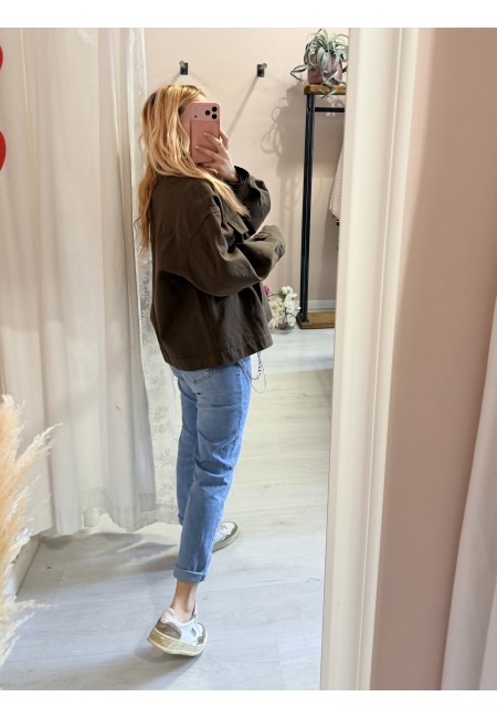 Giacca oversize militar chic