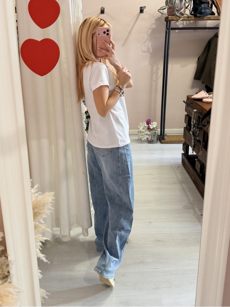 Maglia t shirt cuore leopardato love giallo