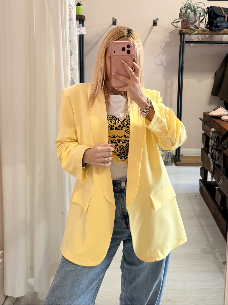 Maglia t shirt cuore leopardato love giallo