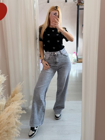 Jeans grigi LARGHI morbidi