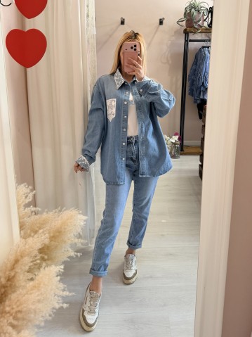 Camicia di jeans con PIZZO 2