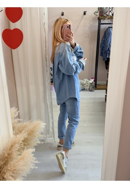Camicia di jeans con PIZZO