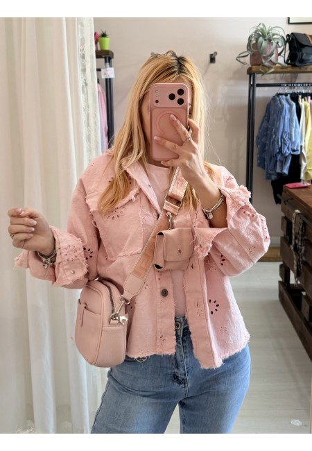 Borsetta rosa con taschina portatutto e tracolla