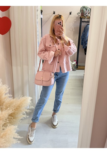 Borsetta rosa con taschina portatutto e tracolla