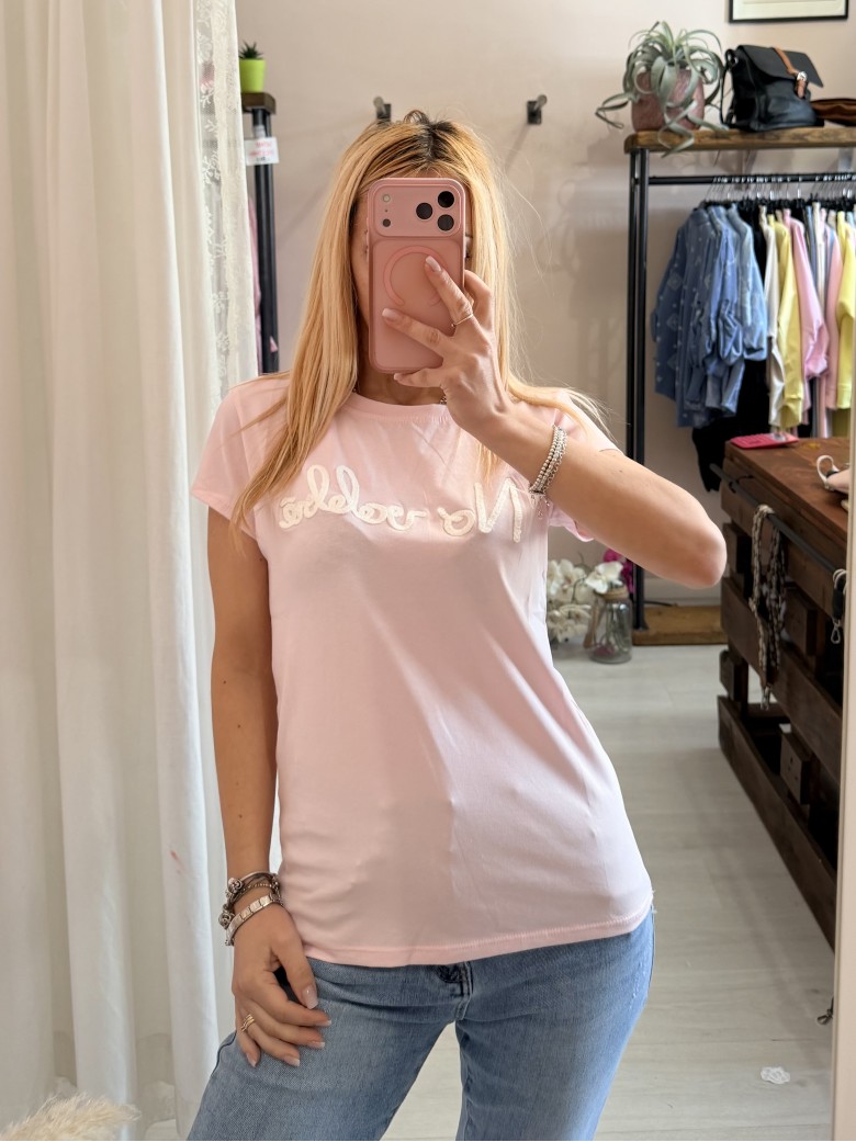 Maglia t shirt NO VABBè rosa