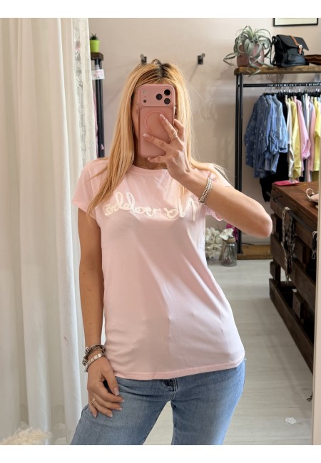 Maglia t shirt NO VABBè rosa