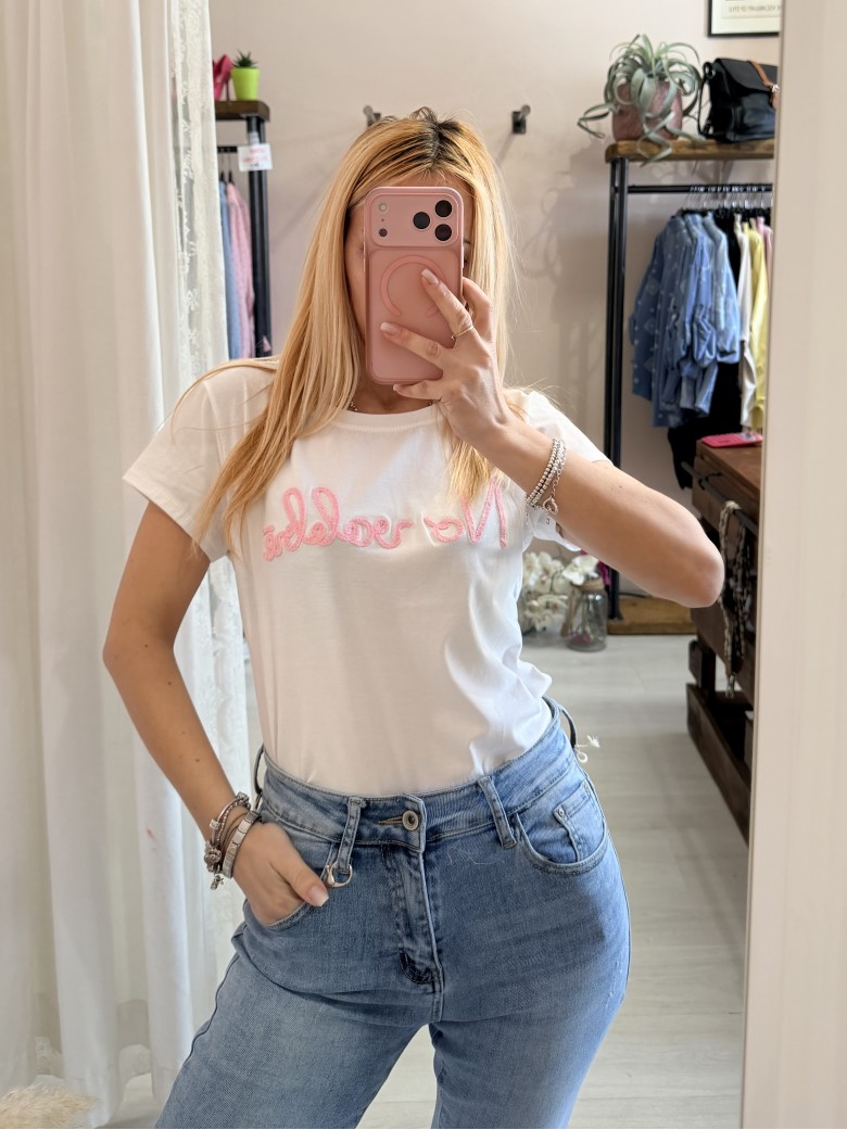 Maglia t shirt NO VABBè rosa